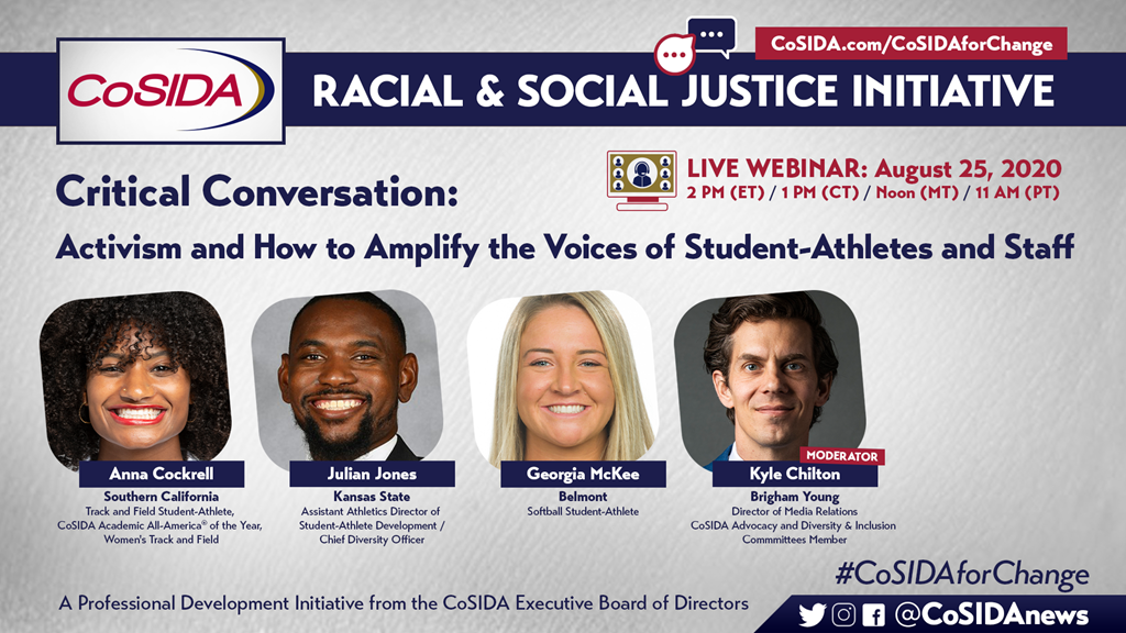 Join Us! Live Webinar – Critical Conversation: Activism and How to Amplify the Voices of Student-Athletes and Staff